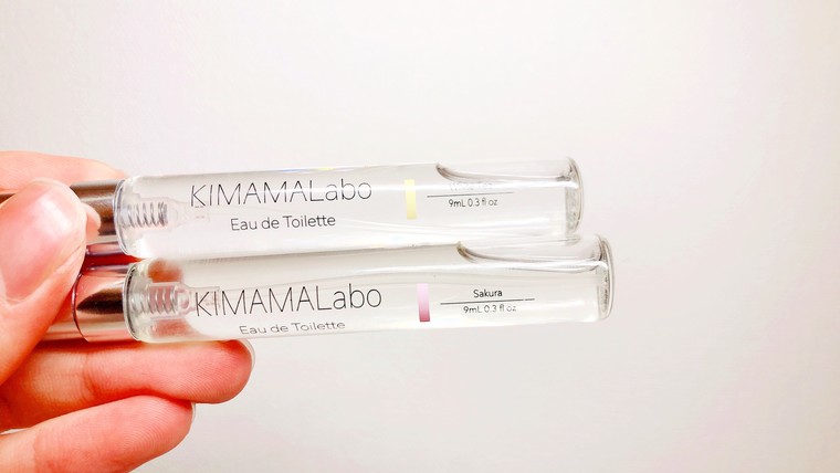 KIMAMALabo香水サクラとホワイトティーの9mlタイプガラス製容器